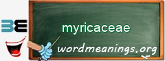 WordMeaning blackboard for myricaceae